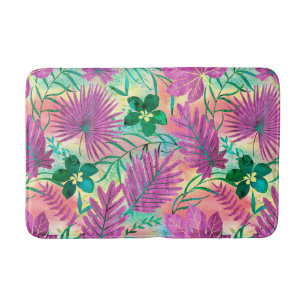 Nalani Hawaiian Tropical Garden Fuchsia Bath Mat