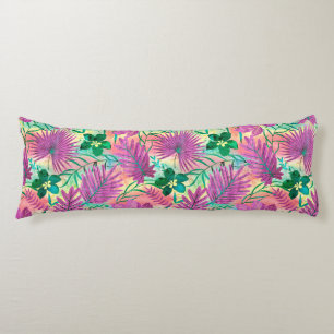 Nalani Hawaiian Tropical Garden Fuchsia Body Cushion