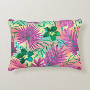 Nalani Hawaiian Tropical Garden Fuchsia Decorative Cushion
