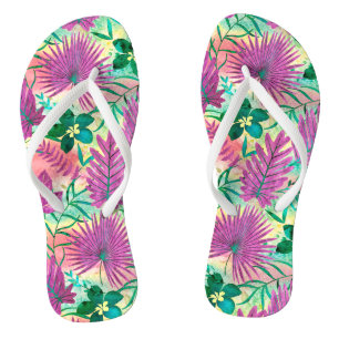 Nalani Hawaiian Tropical Garden Fuchsia Thongs