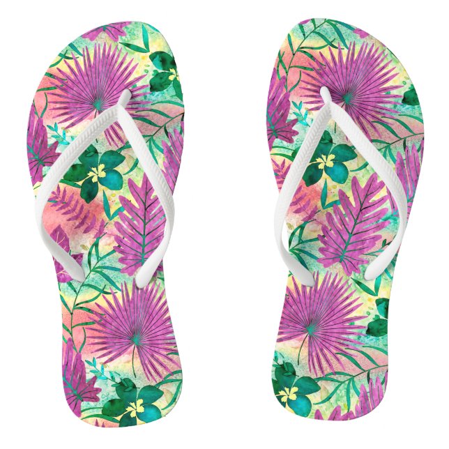 Nalani Hawaiian Tropical Garden Fuchsia Thongs (Footbed)
