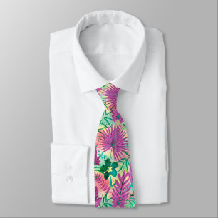 Nalani Hawaiian Tropical Garden Fuchsia Tie