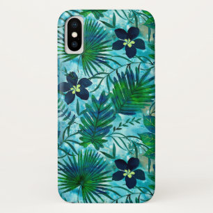 Nalani Hawaiian Tropical Garden Teal iPhone X Case