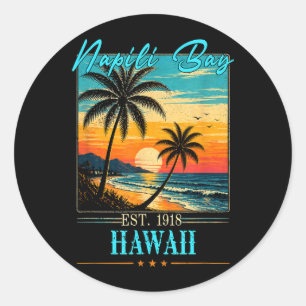 Nali Bay Hawaii Sunset Beach Summer 2026 Classic Round Sticker