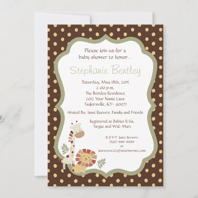 Nali Jungle  5x7 invitation (Front)