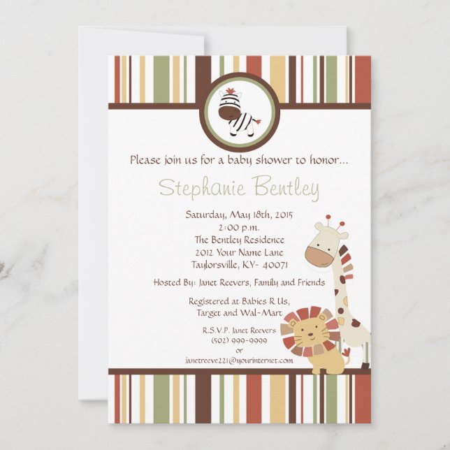 Nali Jungle  5x7 invitation (Front)