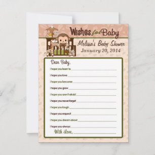 Nali Jungle Monkey Wishes for Baby Advice Cards