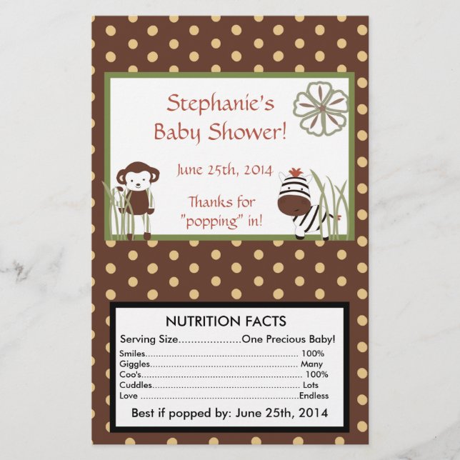 Nali Jungle Personalised Microwave Popcorn Wrapper (Front)