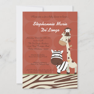 Nali Jungle Zoo Animal Lion Baby Shower Invitation