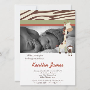 Nali Jungle Zoo Animal Lion Birthday Invitation