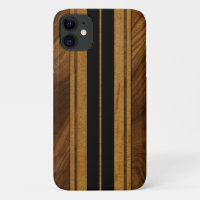 Nalu Mua Faux Koa Wood Surfboard Black