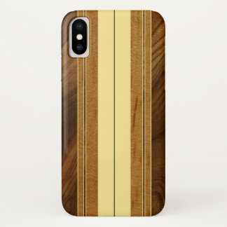 Nalu Mua Faux Koa Wood Surfboard iPhone X Case