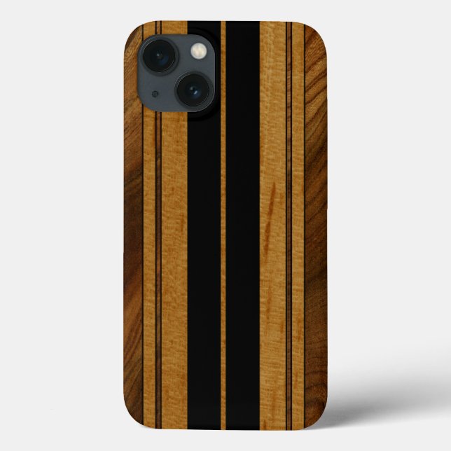 Nalu Mua Faux Koa Wood Surfboard iPad Mini Retina Case-Mate iPhone Case (Back)