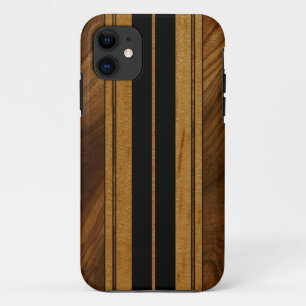 Nalu Mua Faux Koa Wood Surfboard iPhone 5 Cases