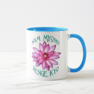 Nam Myoho Renge Kyo with Lotus Flower Design Mug