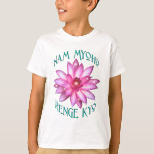 Nam Myoho Renge Kyo with Lotus Flower Design T-Shirt