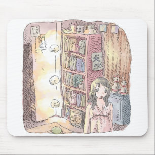 Namamuji a dim object and female illustration fl mouse pad