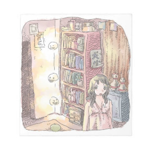 Namamuji a dim object and female illustration fl notepad