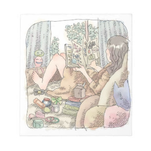 Namamuji an illustration of a barefoot woman lyi notepad