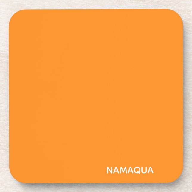 Namaqua orange color name coaster (Front)