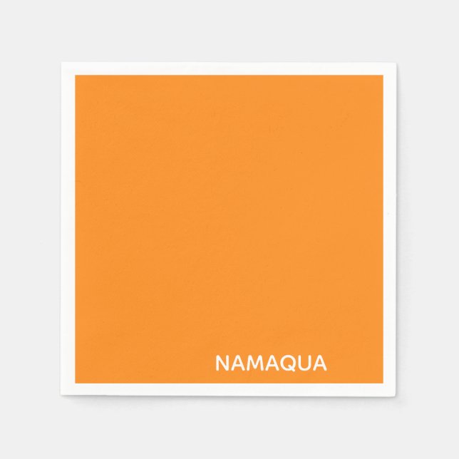 Namaqua orange color name napkin (Front)