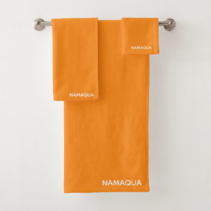 Namaqua orange colour name bath towel set