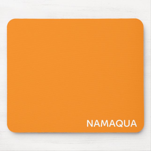 Namaqua orange colour name mouse pad (Front)
