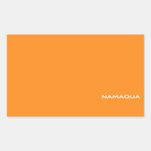 Namaqua orange colour name rectangular sticker