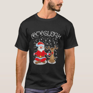Namasleigh Meditating Santa Rudolph Namaste T-Shirt