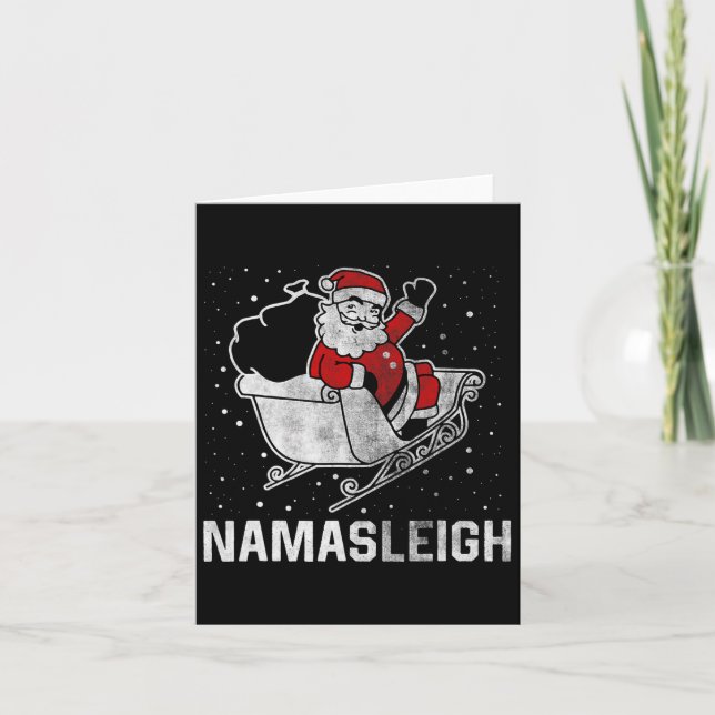 Namasleigh Santa Claus's Reindeer Sending Present  Card (Front)