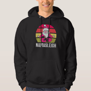 Namasleigh Santa In Yoga Pose Meditating Funny Chr Hoodie
