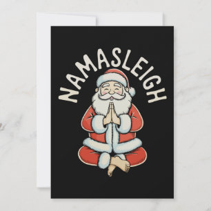 Namasleigh Santa Sleigh Namaste Yoga Meditation Holiday Card