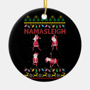 Namasleigh Santa's Yoga Positions Yoga Lover Xmas Ceramic Ornament