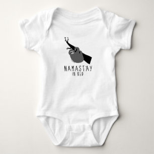 namast'ay in bed sloth baby bodysuit