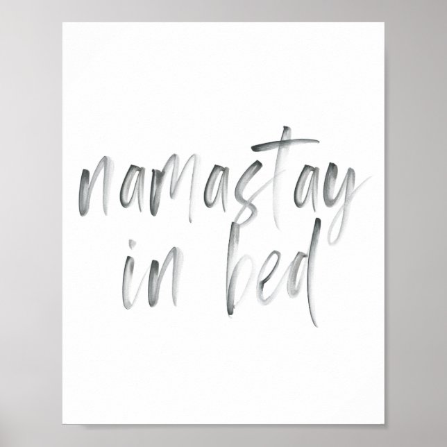 Namastay In Bed Watercolor Poster (Front)