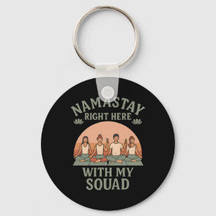 Namastay With My Squad Yoga Sunset Lotus Squad Goa Key Ring