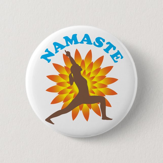 Namaste 6 Cm Round Badge (Front)