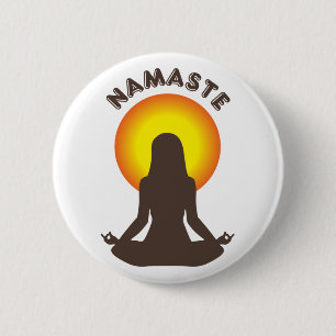 Namaste 6 Cm Round Badge
