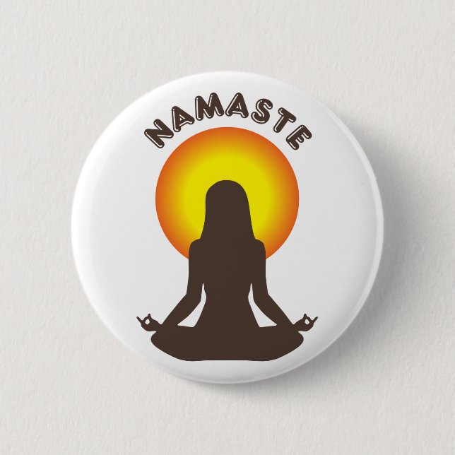 Namaste 6 Cm Round Badge (Front)