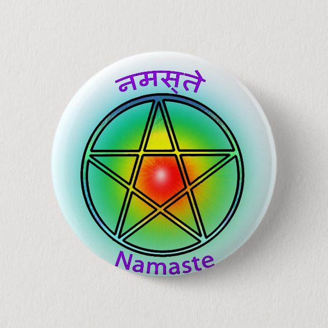 Namaste 6 Cm Round Badge (Front)
