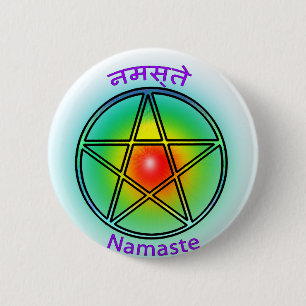 Namaste 6 Cm Round Badge