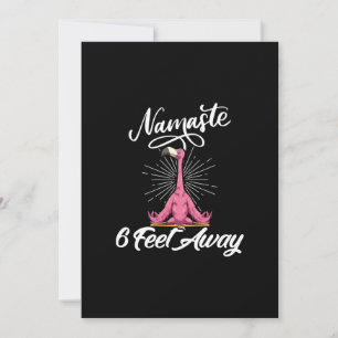 Namaste 6 Feet Away Flamingo Yoga Teachers Social Invitation