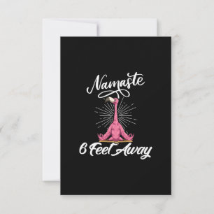 Namaste 6 Feet Away Flamingo Yoga Teachers Social Invitation