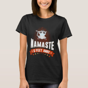 Namaste 6 Feet Away Racoon With Face Mask Yoga T-Shirt