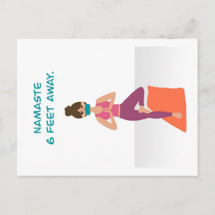 Namaste 6 ft away - Covid 19 Postcard - Yoga