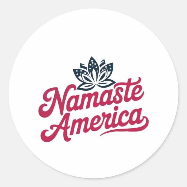 Namaste America Lotus Patriotic Sticker (Front)