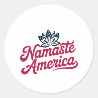 Namaste America Lotus Patriotic Sticker
