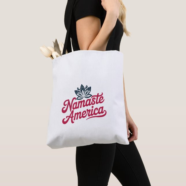 Namaste America Yoga Tote Bag (Close Up)