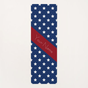 Namaste Americana Red White Blue with Custom Name Yoga Mat