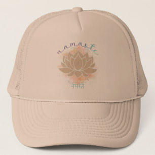 Namaste and Lotus Design Trucker Hat